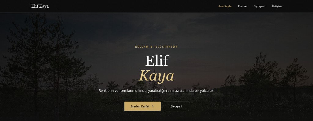 Sanatçı Portfolio — ekran görüntüsü